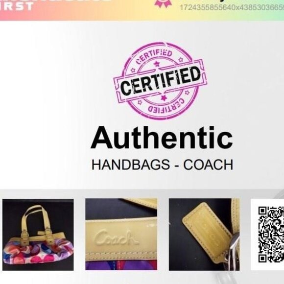 Coach w/ COA Signature Soho Pleated Sateen Multicolor Print Purse Tote -F13798 - Picture 4 of 8